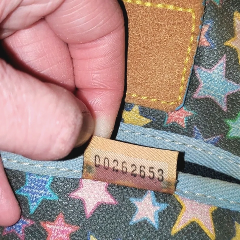 Dooney & Bourke Vintage Y2K Scribble Stars Satchel Bag Purse